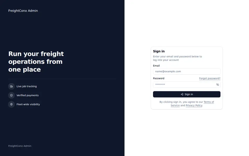Homepage of dev.freightconx.com