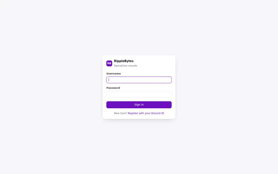 Homepage of operation.ripplebytes.com