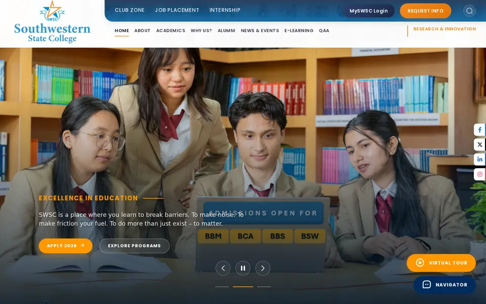 Homepage of swsc.edu.np